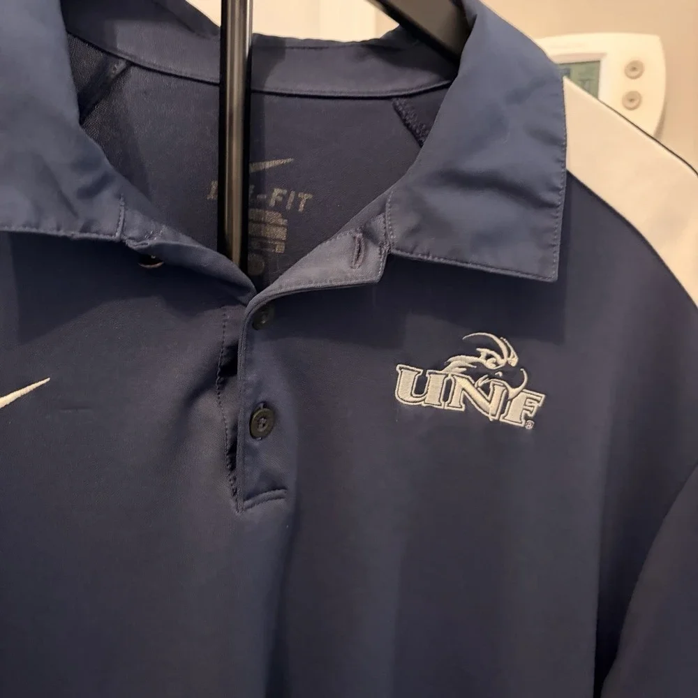 Nike Dri-FIT UNF Ospreys Men's Polo Shirt Navy Blue White Size XL Golf Gameday